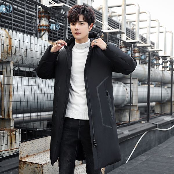 long down jacket 2020 new men's cotton jacket warm and windproof korean style trendy jacket q1215, Black
long down jacket 2020 new men's cotton jacket warm and windproof korean style trendy jacket q1215, Black