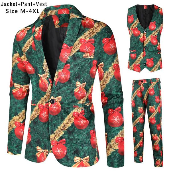 suits for men 2020 new winter fashion casual men 3d printed 3-piece slim christmas long-sleeved men's suits, White;black
suits for men 2020 new winter fashion casual men 3d printed 3-piece slim christmas long-sleeved men's suits, White;black