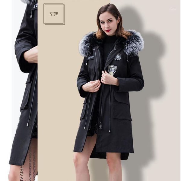 2019 winter women's coat real fur coat in real fur parka raccoon collar merino wool liner women's winter jacket raccoon1, Black
2019 winter women's coat real fur coat in real fur parka raccoon collar merino wool liner women's winter jacket raccoon1, Black