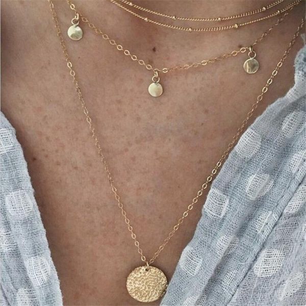 multilayer round sheet four layer clavicle chain necklace for women stainless steel pendant hip hop choker jewelry accessories, Silver
multilayer round sheet four layer clavicle chain necklace for women stainless steel pendant hip hop choker jewelry accessories, Silver