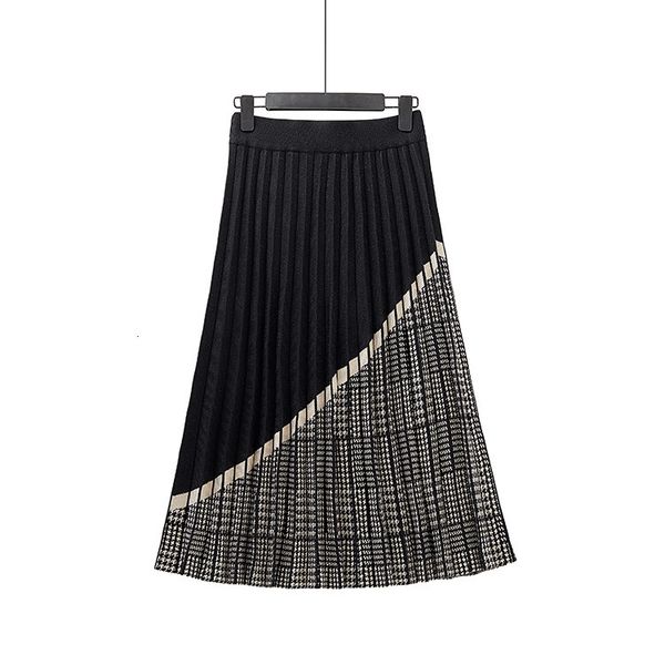2021 new luxury houndstooth long knit women pleated autumn winter thick warm a line chic knitted sweater skirt femme 7hfz, Black
2021 new luxury houndstooth long knit women pleated autumn winter thick warm a line chic knitted sweater skirt femme 7hfz, Black