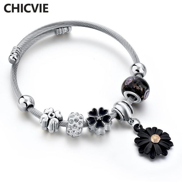 charm bracelets chicvie black flower & bangles for women bracelet stainless steel christmas gifts sbr180112, Golden;silver
charm bracelets chicvie black flower & bangles for women bracelet stainless steel christmas gifts sbr180112, Golden;silver
