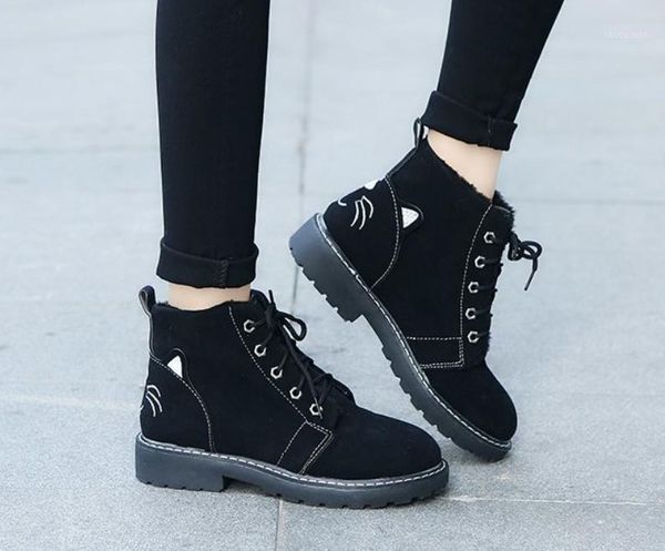 boots fashion women winter snow warm flat platform lace up ladies women's shoes flock fur suede ankle boots1, Black
boots fashion women winter snow warm flat platform lace up ladies women's shoes flock fur suede ankle boots1, Black