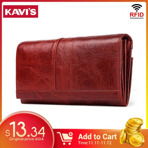 kavis genuine leather women long purse female clutches money wallets handbag handy passport walet for cell phone card holder, Red;black
kavis genuine leather women long purse female clutches money wallets handbag handy passport walet for cell phone card holder, Red;black