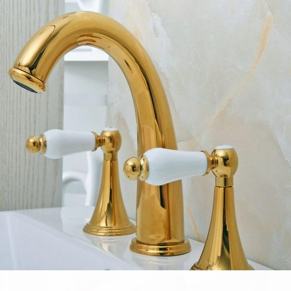 luxury gold color brass double handles 3 holes install widespread deck mounted bathroom sink basin faucet sink mixer tap mgf022
luxury gold color brass double handles 3 holes install widespread deck mounted bathroom sink basin faucet sink mixer tap mgf022