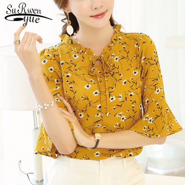 fashion women and blouses ladies floral print chiffon blouse bow neck shirt short sleeve plus size blusas 37i 25 y200828, White
fashion women and blouses ladies floral print chiffon blouse bow neck shirt short sleeve plus size blusas 37i 25 y200828, White