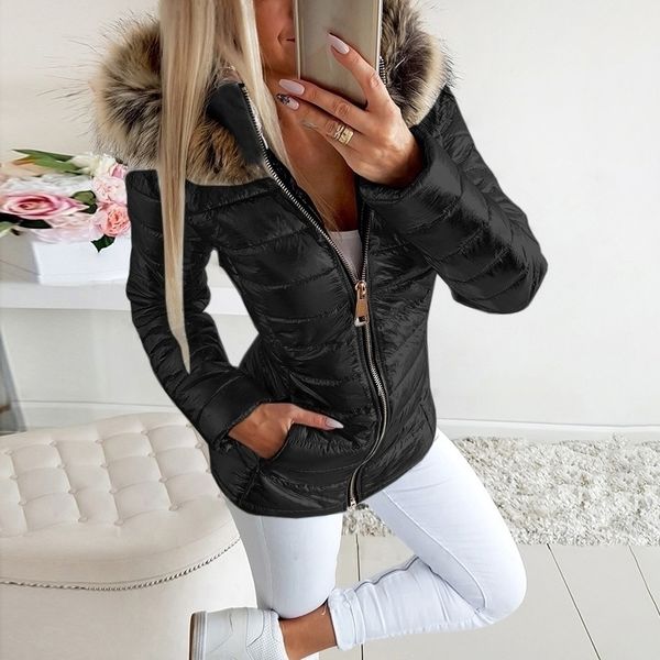 women solid coats jackets winter casual broadcloth feathers slim hooded thick cotton padded parka female zipper jacket 201119, Black
women solid coats jackets winter casual broadcloth feathers slim hooded thick cotton padded parka female zipper jacket 201119, Black
