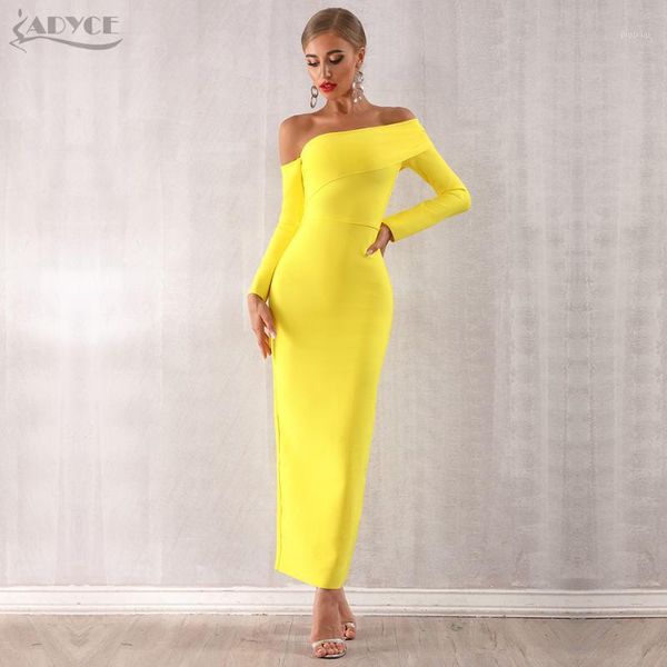 adyce 2020 new arrival women bandage dress long sleeve yellow draped off shoulder long maxi celebrity evening party dresses1, Black;gray
adyce 2020 new arrival women bandage dress long sleeve yellow draped off shoulder long maxi celebrity evening party dresses1, Black;gray