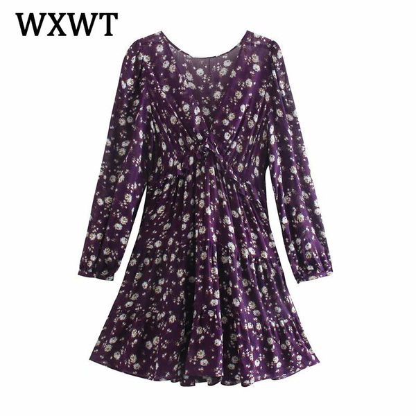 casual dresses wxwt women purple watermark cotton floral dress 2021 autumn v neck cascading ruffle hem ladies elegant short vestidos, Black;gray
casual dresses wxwt women purple watermark cotton floral dress 2021 autumn v neck cascading ruffle hem ladies elegant short vestidos, Black;gray