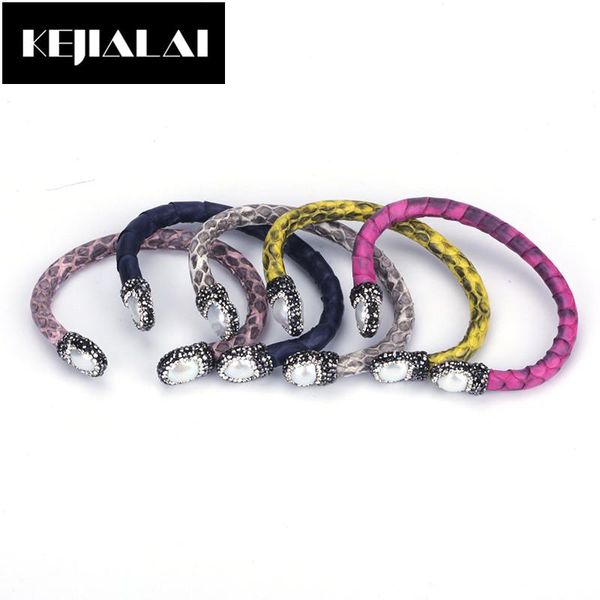 bangle kejialai original bohemian jewelry real snake leather genuis snakeskin two pearls beads paved with rhinestone fashion women gift, Black
bangle kejialai original bohemian jewelry real snake leather genuis snakeskin two pearls beads paved with rhinestone fashion women gift, Black