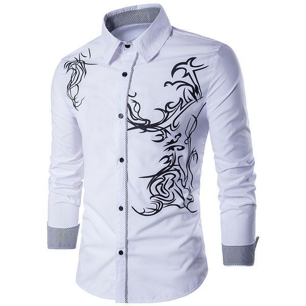 men shirt spring new men's fashion dragon print slim fit casual social business long-sleeved shirt brand camisa masculina y200107, White;black
men shirt spring new men's fashion dragon print slim fit casual social business long-sleeved shirt brand camisa masculina y200107, White;black