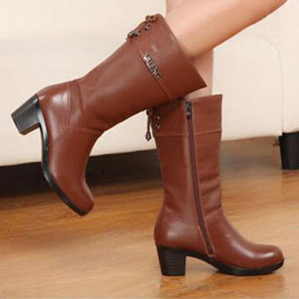 boots women winter genuine leather wool high heels round toe mid-calf bow zipper heel woman warm plush cow booties1, Black
boots women winter genuine leather wool high heels round toe mid-calf bow zipper heel woman warm plush cow booties1, Black