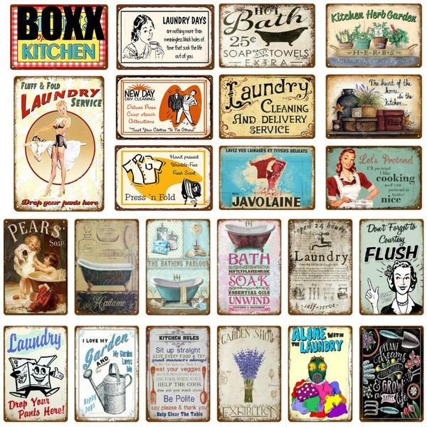 laundry service metal tin sign kitchen herb garden poster wall plaque vintage painting plate for shop home bath room decor
laundry service metal tin sign kitchen herb garden poster wall plaque vintage painting plate for shop home bath room decor