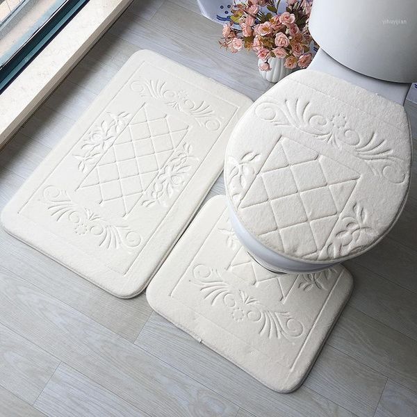 bathroom carpet set 3d embossed bathroom floor rug flannel toilet mat with lid cover 3-piece/set non-slip u-shape bath mat set1
bathroom carpet set 3d embossed bathroom floor rug flannel toilet mat with lid cover 3-piece/set non-slip u-shape bath mat set1