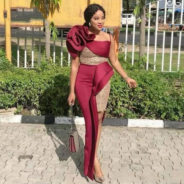 burgundy and gold asymmetrical prom dresses 2021 african one shoulder flowers lace long sheath evening gowns pretty formal party dress, Black
burgundy and gold asymmetrical prom dresses 2021 african one shoulder flowers lace long sheath evening gowns pretty formal party dress, Black