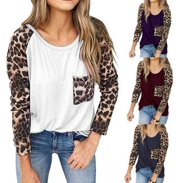 fashion women shirts leopard rglan sleeve round neck blouse casual pocket pullover shirts spring fall clothes lady, White
fashion women shirts leopard rglan sleeve round neck blouse casual pocket pullover shirts spring fall clothes lady, White