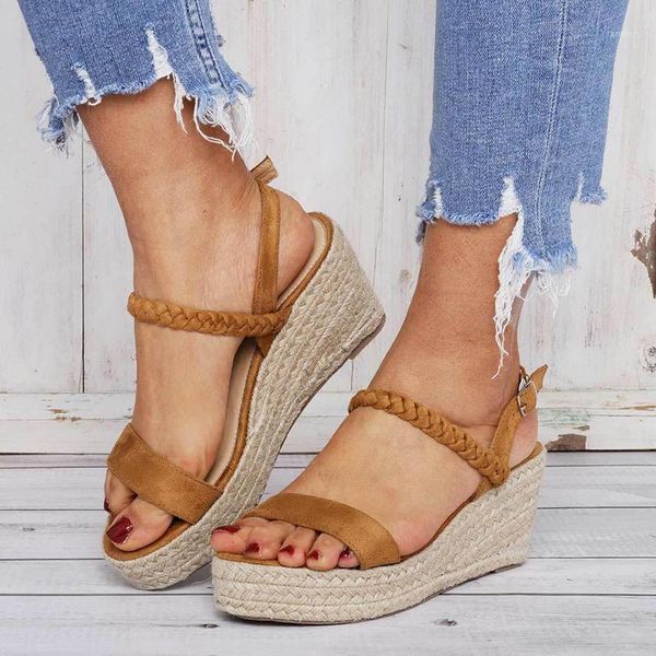 rimocy 2021 summer women platform wedge sandals ankle strap weave rome ladies shoes thick sole plus size outdoor sandalias mujer1, Black 
rimocy 2021 summer women platform wedge sandals ankle strap weave rome ladies shoes thick sole plus size outdoor sandalias mujer1, Black
