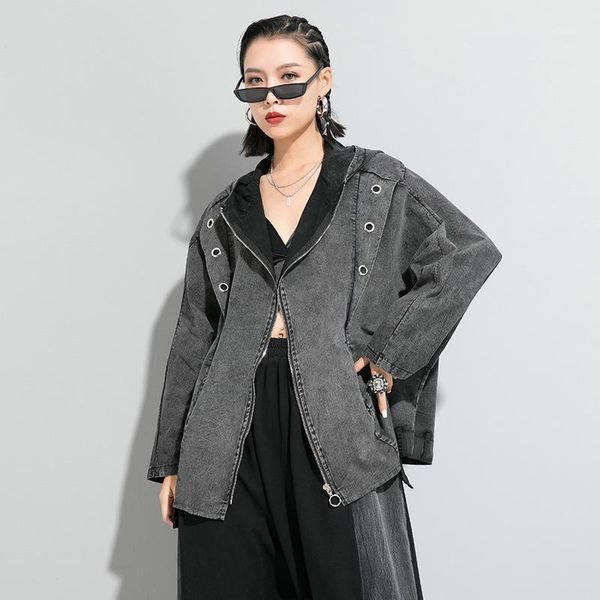 women new cardigan metal design oversize bat sleeve hooded jacket female men streetwear punk gothic plus size windbreaker coat1, Tan;black
women new cardigan metal design oversize bat sleeve hooded jacket female men streetwear punk gothic plus size windbreaker coat1, Tan;black