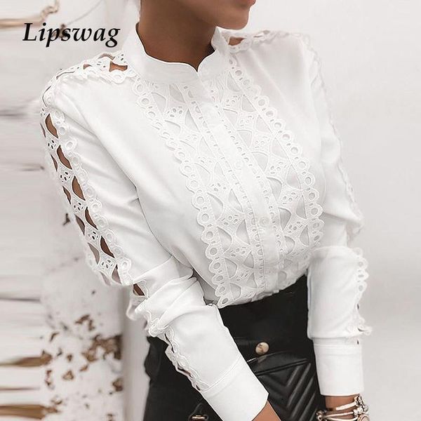 2020 autumn elegant lace patchwork blouse shirt women hollow out long sleeve slim office ladies fashion stand collar blusas1, White
2020 autumn elegant lace patchwork blouse shirt women hollow out long sleeve slim office ladies fashion stand collar blusas1, White