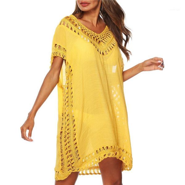 women's swimwear women beach cover up summer dress solid color hollow loose beachwear tassels bikini wear lace up1, White;black
women's swimwear women beach cover up summer dress solid color hollow loose beachwear tassels bikini wear lace up1, White;black