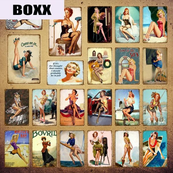 europe pin up girl poster metal tin signs vintage wall art decor painting bar pub cafe shop home decor lady plaque yi-141
europe pin up girl poster metal tin signs vintage wall art decor painting bar pub cafe shop home decor lady plaque yi-141