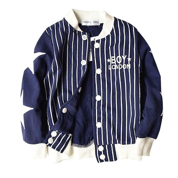 jackets spring autumn fashion long sleeves striped baseball pure cotton jacket coat baby boys clothes kids casual outerwear, Blue;gray
jackets spring autumn fashion long sleeves striped baseball pure cotton jacket coat baby boys clothes kids casual outerwear, Blue;gray