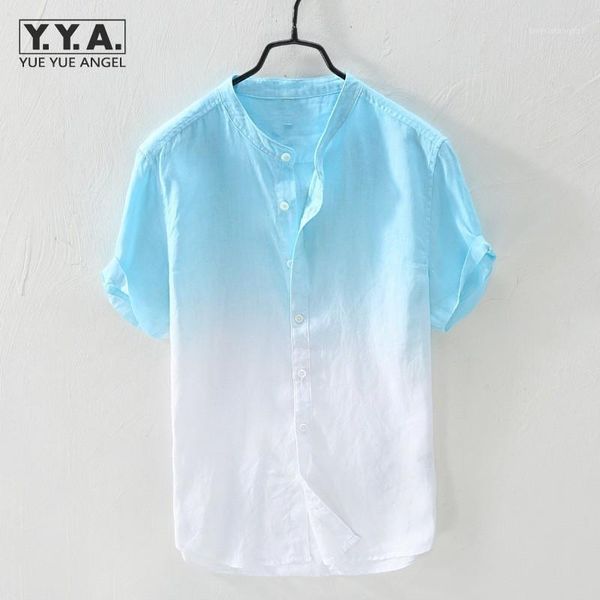 men's casual shirts summer mens button up shirt loose fit linen gradient single breasted man harajuku mandarin collar short sleeve shir, White;black
men's casual shirts summer mens button up shirt loose fit linen gradient single breasted man harajuku mandarin collar short sleeve shir, White;black