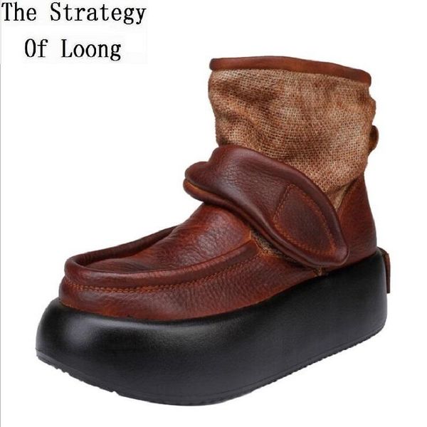 spring autumn new retro casual slim platform sewing pleated genuine leather women ankle short equestrian boots 1220, Black
spring autumn new retro casual slim platform sewing pleated genuine leather women ankle short equestrian boots 1220, Black