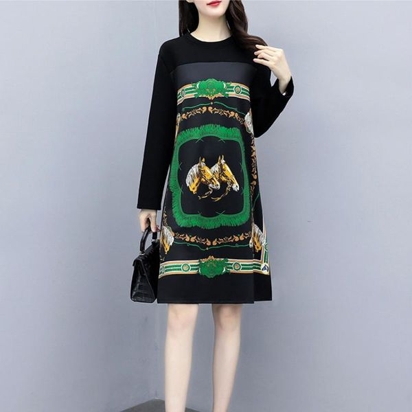 plus size women print dress autumn spring printed black dresses woman plus size dress, Black;gray
plus size women print dress autumn spring printed black dresses woman plus size dress, Black;gray