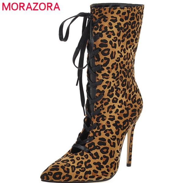 MORAZORA 2020 new fashion women ankle boots pointed toe lace up autumn boots sexy Leopard high heels party wedding shoes woman, Black
MORAZORA 2020 new fashion women ankle boots pointed toe lace up autumn boots sexy Leopard high heels party wedding shoes woman, Black