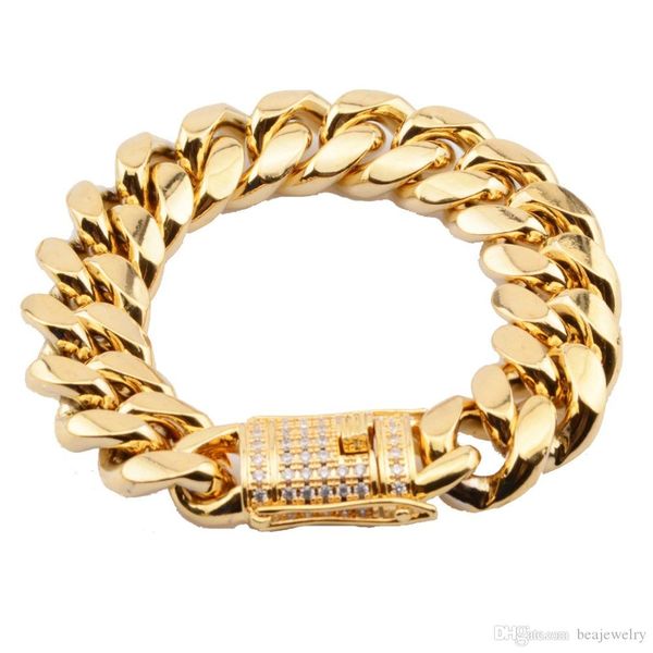 stainless steel bracelets high polished miami cuban link chain bracelet men hip hop jewelry cubic zirconia clasp 8inches 8/10/12/14/16/18mm, Black
stainless steel bracelets high polished miami cuban link chain bracelet men hip hop jewelry cubic zirconia clasp 8inches 8/10/12/14/16/18mm, Black