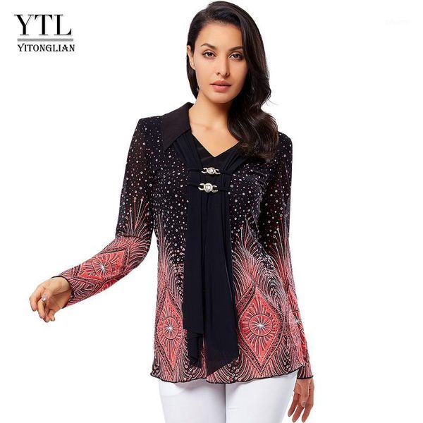 ytl turn down collar ladies plus size shirt flare sleeve print blouses women big sizes winter diamonds brooch vintage h0331, White
ytl turn down collar ladies plus size shirt flare sleeve print blouses women big sizes winter diamonds brooch vintage h0331, White