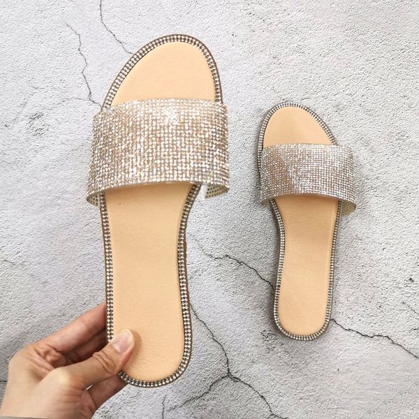 big size summer slipper for 2020 shiny crystal women seaside slides beach shoes bling rhinestone slip-on shallow female slippers #rq5n, Black
big size summer slipper for 2020 shiny crystal women seaside slides beach shoes bling rhinestone slip-on shallow female slippers #rq5n, Black