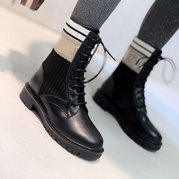 new arrivals patchwork cow leather versatile genuine ankle boots stitching knitted ankle boots slip on boots with flat heel, Black
new arrivals patchwork cow leather versatile genuine ankle boots stitching knitted ankle boots slip on boots with flat heel, Black
