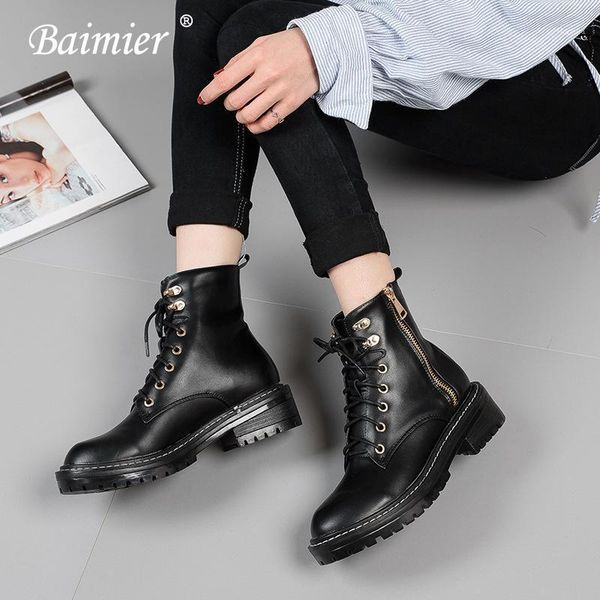 boots baimier winter genuine leather women med heel lace up ankle for round toe platform with warm plush1, Black
boots baimier winter genuine leather women med heel lace up ankle for round toe platform with warm plush1, Black