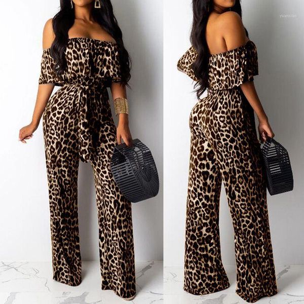 leopard print jumpsuit celmia women off shoulder short sleeve summer romper sashes fashion playsuits bodycon party overalls1, Black;white 
leopard print jumpsuit celmia women off shoulder short sleeve summer romper sashes fashion playsuits bodycon party overalls1, Black;white