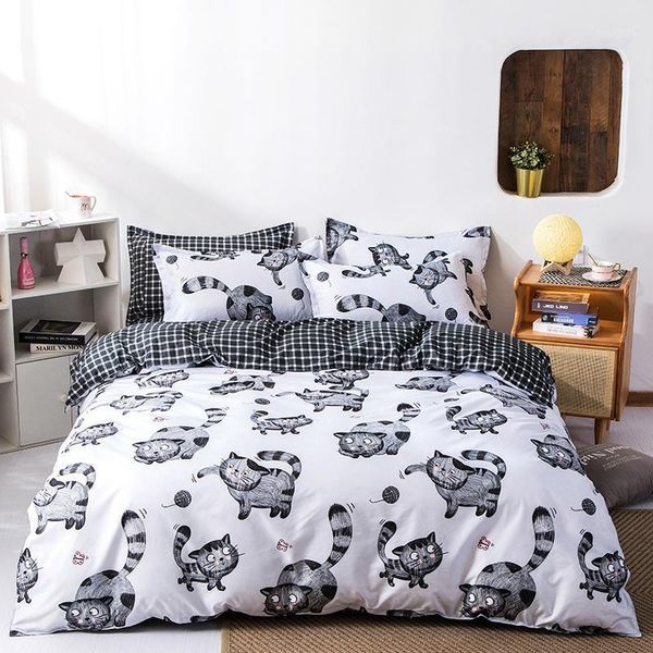 cartoon cat grid print bed cover set kid boy girl duvet cover child bed sheets and pillowcases comforter bedding set j0591
cartoon cat grid print bed cover set kid boy girl duvet cover child bed sheets and pillowcases comforter bedding set j0591