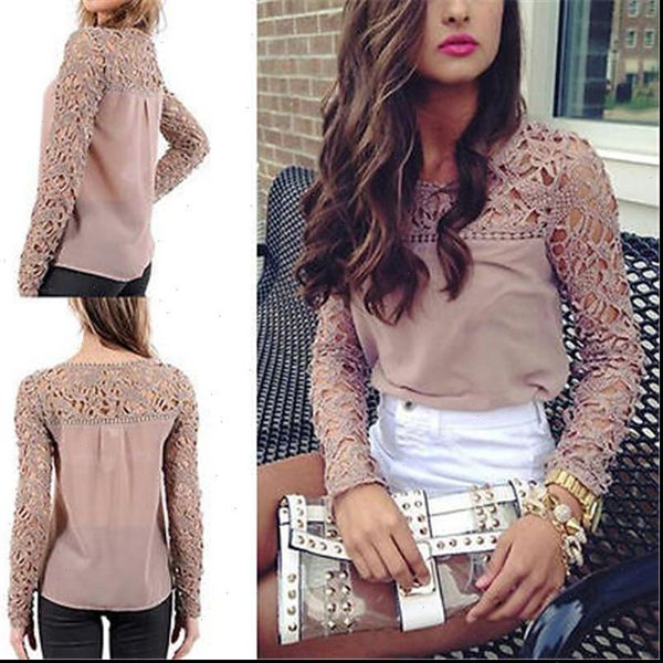 autumn basic shirt fashion mesh 2021 women lace blouse shirt long sleeve casual clothes, White
autumn basic shirt fashion mesh 2021 women lace blouse shirt long sleeve casual clothes, White