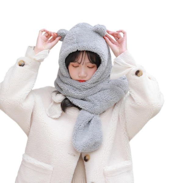 winter women novelty caps warm cute bear ear hat casual plush hat scarf gloves set casual solid fleece women caps, Blue;gray
winter women novelty caps warm cute bear ear hat casual plush hat scarf gloves set casual solid fleece women caps, Blue;gray
