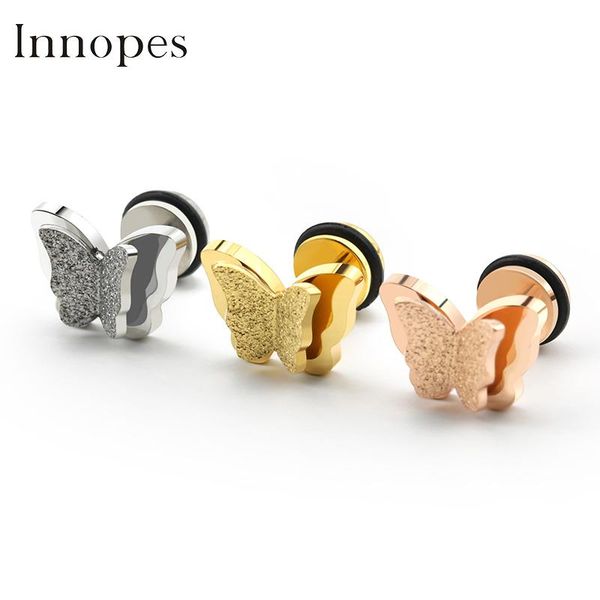innopes korean fashion cute butterfly women's earrings stainless steel frosted stud earrings animal sweet brincos girls jewelry, Golden;silver
innopes korean fashion cute butterfly women's earrings stainless steel frosted stud earrings animal sweet brincos girls jewelry, Golden;silver