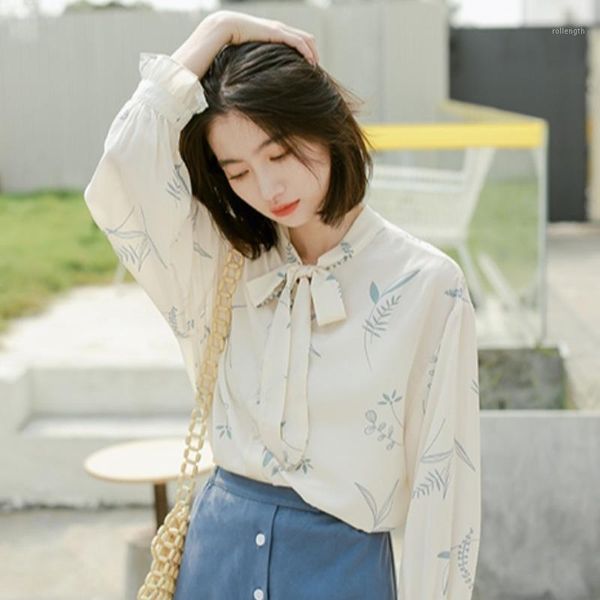 women spring summer chiffon shirts fashion elegant bow collar long flare sleeve floral print loose blouses chic soft blusas 20201, White
women spring summer chiffon shirts fashion elegant bow collar long flare sleeve floral print loose blouses chic soft blusas 20201, White