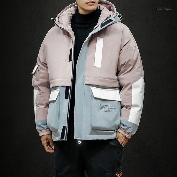 winter thick jacket men warm fashion parka men contrast color casual hooded coat streetwear loose overalls jacket male m-5xl1, Black 
winter thick jacket men warm fashion parka men contrast color casual hooded coat streetwear loose overalls jacket male m-5xl1, Black