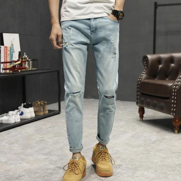 2020 summer new products men relaxed casual jeans men capri pants handsome men's wear thin pants, Blue
2020 summer new products men relaxed casual jeans men capri pants handsome men's wear thin pants, Blue