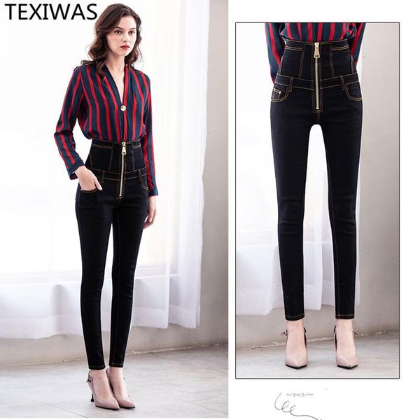 texiwas spring fashion 2021 new denim plus size zip jeans women casual bandage skinny slim pencil pants high waist pants female, Blue
texiwas spring fashion 2021 new denim plus size zip jeans women casual bandage skinny slim pencil pants high waist pants female, Blue