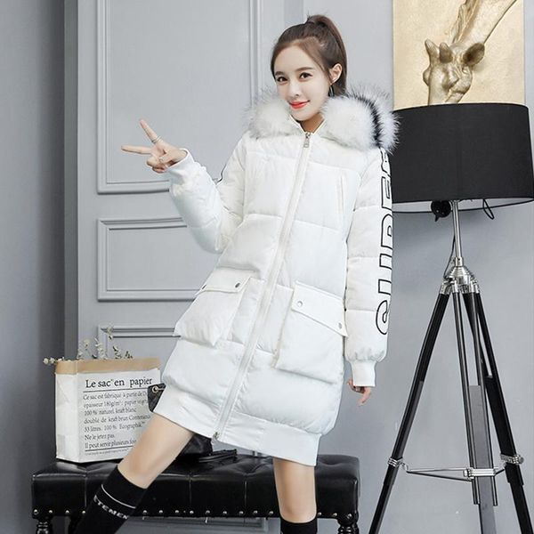 women's down cotton coat 2019 new winter student warm thick medium long hooded fur collar letter women cotton coat cc12311, Tan;black 
women's down cotton coat 2019 new winter student warm thick medium long hooded fur collar letter women cotton coat cc12311, Tan;black