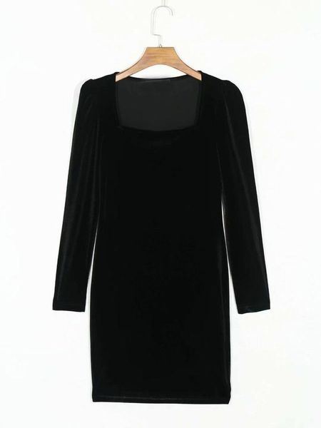 velvet black dress women square collar long sleeve vintage mini black velvet dress slim sheath vestidos mujer, Black;gray
velvet black dress women square collar long sleeve vintage mini black velvet dress slim sheath vestidos mujer, Black;gray