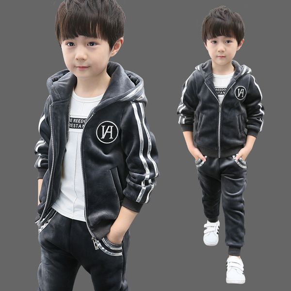 clothing golden velvet autumn suit 2020 new boys winter thickening children's foreign style sports two piece set, White
clothing golden velvet autumn suit 2020 new boys winter thickening children's foreign style sports two piece set, White