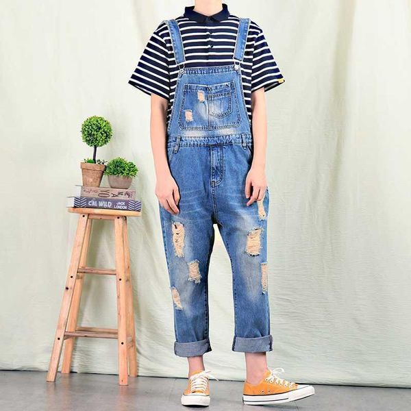 men's jeans men summer trend ripped men's cropped pants retro nostalgic overalls korean overalls1, Blue
men's jeans men summer trend ripped men's cropped pants retro nostalgic overalls korean overalls1, Blue