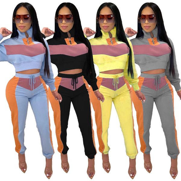solid color long sleeve splicing multicolor women 2 piece sets women slimming sport swear 2 piece suit, White
solid color long sleeve splicing multicolor women 2 piece sets women slimming sport swear 2 piece suit, White