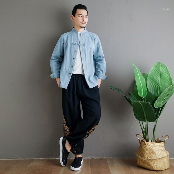 men's casual shirts 2021 spring long sleeves shirt for men chinese style stand collar ramie solid black dark blue d2221, White;black
men's casual shirts 2021 spring long sleeves shirt for men chinese style stand collar ramie solid black dark blue d2221, White;black